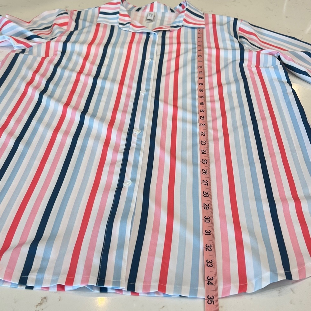 Crown & Ivy Multicolor Stripe Sleep Shirt Nightgown Size XL - Picture 8 of 9